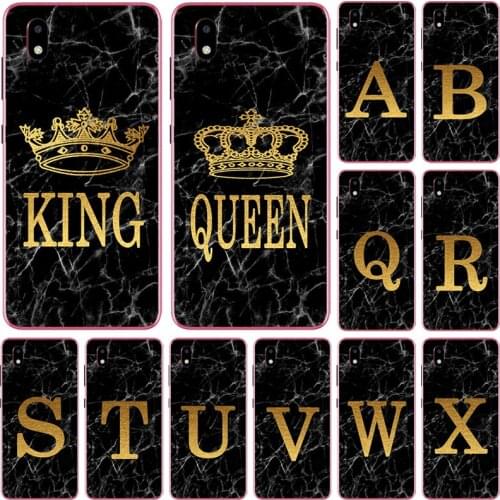 Phone Case For ZTE Blade A3 A5 A7 A7S L8 2020 2019 Marble Golden alphabet background Soft Print Cover Fundas