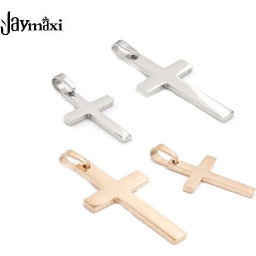 Jaymaxi Cross Pendant Mirror Polished Stainless Steel DIY Jewelry 2 Colors 14*21mm 17*32mm Wholesales 10Pieces/lot