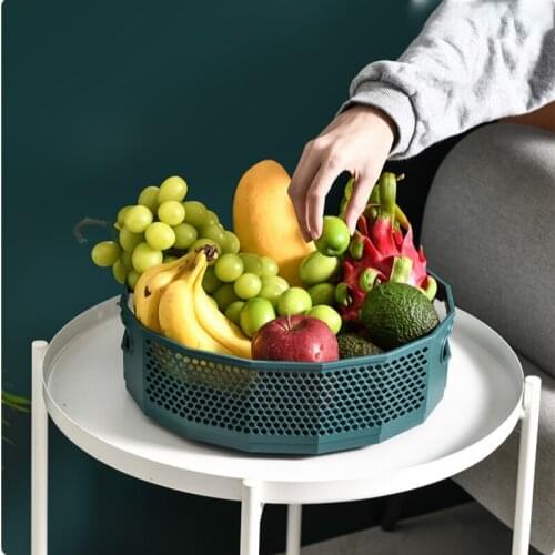 Kitchen Seasoning Storage Boxes 360 Rotating Round Hollow Out Breathable Spice Jar Snack Holder Organizer Container Fruit Busket