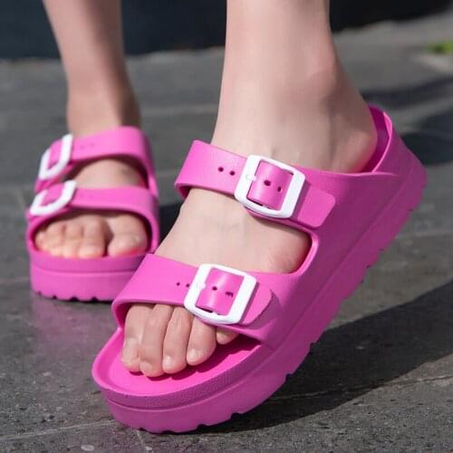 Summer Women Casual Shoes Flat Thick Bottom Sandals Open Toe Slippers Ladies EVA Light Beach Flip Flop Outdoor Slip On Footwear