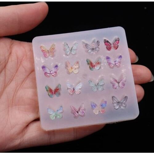 Mini Butterfly Shape Hairpin Mold Resin Casting Silicone Mold Epoxy Glue Keychain Pendant Jewelry Mold Home Decoration