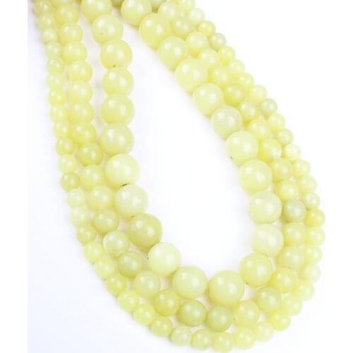Natural gems popular lemon yellow round loose beads men and women jewelry making handmade DIY necklace bracelet accessories