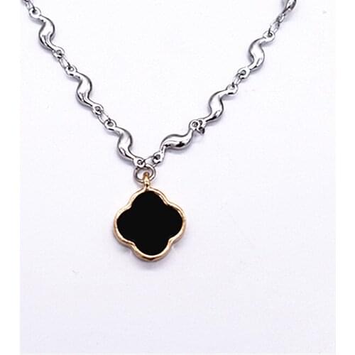 New Fashion High Quality Plant Pendant Necklace, 50cm Stainless Steel Long Chain Necklace