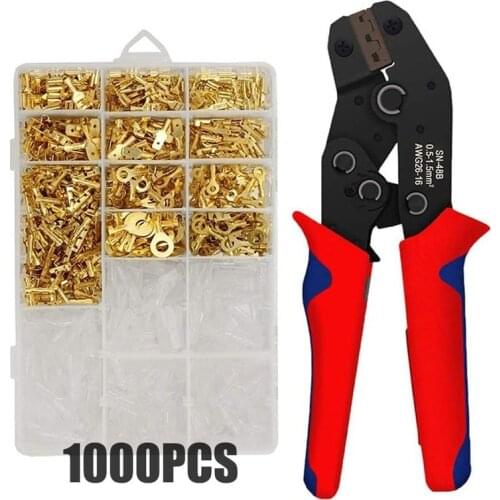 2.8/4.8/6.3mm Crimp Terminals Insulated Male and Female Wire Connector Electrical Wire Spade Connectors Insulated Sleeves Kit