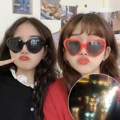 Glasses Transparent Heart Shape PC Large Oversized Women Sunglasses for Party
