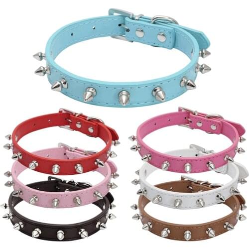 Rivet Pet Collar Anti-bite PU Leather Adjustable Cat Dog Collar Suitable for Large Medium and Small Dog Collar Pet Accessories