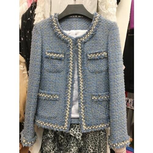 Small Fragrance Tweed French Coat Womens 2021 Spring New Short Autumn Winter Celebrity Spring Temperament Top