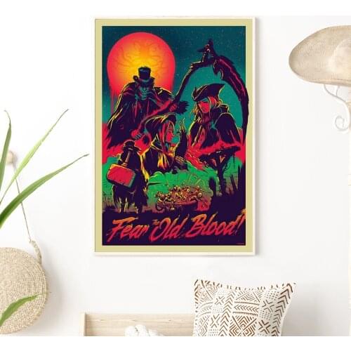 Bloodborne Video Game Poster PC,PS4,Exclusive Role-playing RPG Game Canvas Custom Poster Alternative Artwork