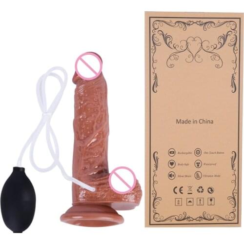 Ejaculating Dildo Lesbian Squirting Dildo Strapon Realistic Penis Dick for Women Brown Big Sex Toy Adult Couples Erotic Sex Toys