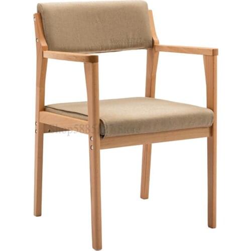 Nordic Dining Chair Home Solid Wood Study Chair Backrest Armrest Hotel Restaurant Table And Chairs Modern Minimalist Net Red Sto