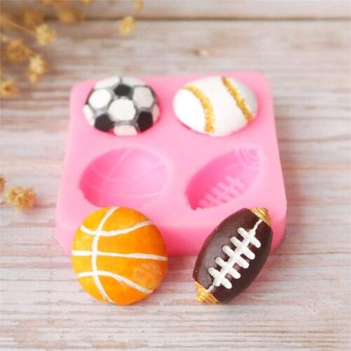Sports football basketball rugby baseball Silicone Mold Cake Decorating DIY Sugarcraft Art Lovely Chocolate Candy Tools