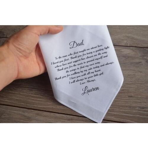 Dad Wedding Handkerchief Father of the Bride Wedding Handkerchief Personalized Wedding Handkerchief Gift for Dad embroidered