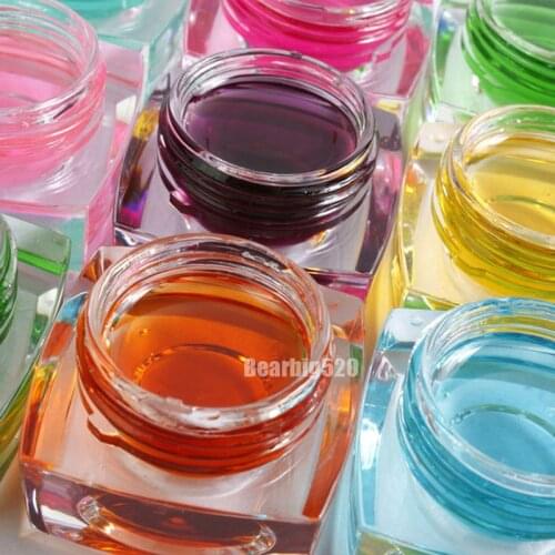 Gorgeous 12 Colors Coloured Glaze UV Gel Glass Gel Nail Art Design DIY Manicure Nail Extension Tools