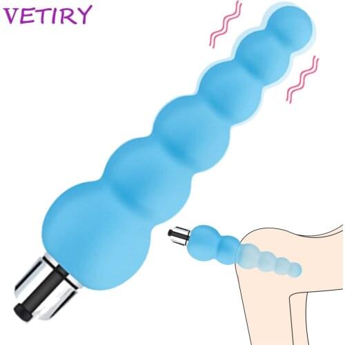 VETIRY Vibrator Anal Plug Long Anal Bead Butt Plug Anus Stimulate Prostate Massage Sex Toys for Women Gay Silicone Plug