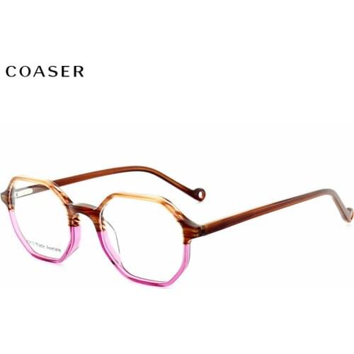 Vintage Light Acetate Glasses Frame Women Trend Leopard Round Full Rim Eyeglasses Tortoise Optical Prescription Retro Eyewear