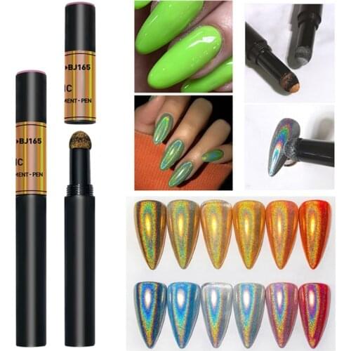 Nail cushion magic pencil aurora Mirror powder laser gold and silver pencil solid state chalk nail pen