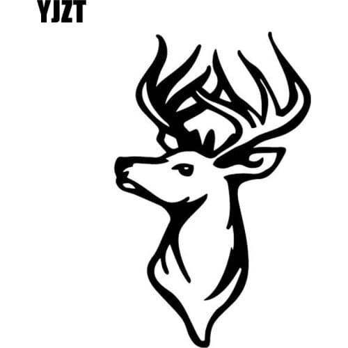 YJZT 9.8CM*15.7CM Deer Head Decorate Car Stickers Body Of Car Accessories Vinyl Decal Black/Silver C4-2029