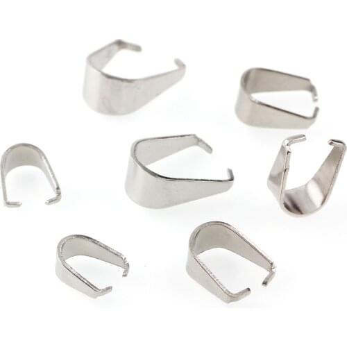 16g Stainless Steel Pendant Clips&Clasps Hook Silver Pinch Clip Bail Connector Jewelry Findings DIY Tools Parts Accessories