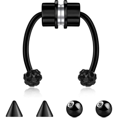 1pcs U Shaped Stainless Steel Fake Nose Ring Hip Hoop Septum Rock Magnet Nose Piercing Punk Piercing Body Jewelry