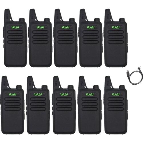 10PCS WLN KD-C1 KDC1 RT22 16 Channel Talkie Ham Radio UHF 400-470 MHz MINI-handheld Transceiver Two Way Radio Communicator+Cable