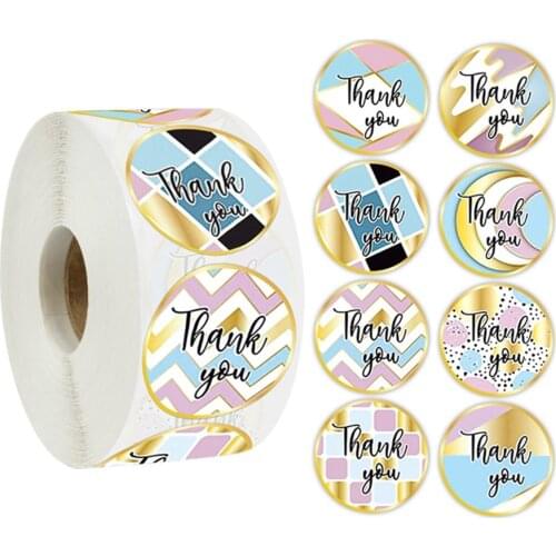 100-1000pcs 1 Inch Thank you Stickers Seal Labels for Handmade Baking Envelope Gift Sealing Decoration Round Stationery Sticker