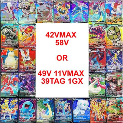 100pcs Pokemon V VMAX Shining Cards Featuring 145 V 54 VMAX Pokémon Cards Playing Game Charizard Collection Booster Kids Toys