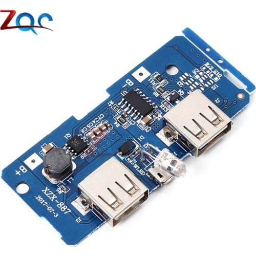 5V 2A Power Bank Charger Module Charging Circuit Board Step Up Boost Power Supply Module 2A Dual USB Output 1A Input Converters