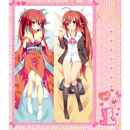 Anime Cartoon little busters Double Bolster Hugging Pillow Case Pillow Cover Pillowcase Peach Skin 2 Way No.7023