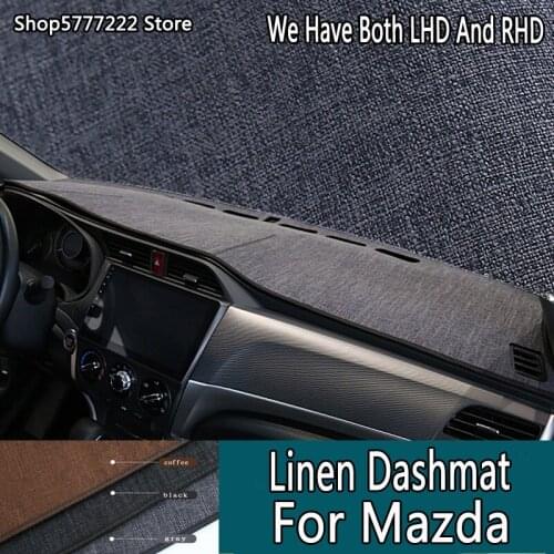 Car styling Linen noslip dashmat dashboard cover for Mazda6 Atenza 2 Demio Axela Mazda3 8 CX-3 CX-5 CX-7 CX-9 MPV 5 Premacy