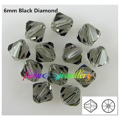 Free Shipping! 288pcs/Lot, AAA Chinese Top Quality 6mm Grey Crystal Bicone Beads