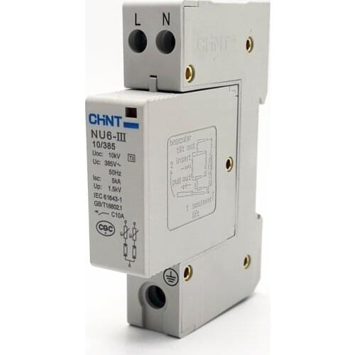 CHINT NU6-III 2P Low-voltage Surge Arrester 10KV 385V Surge Arrestor