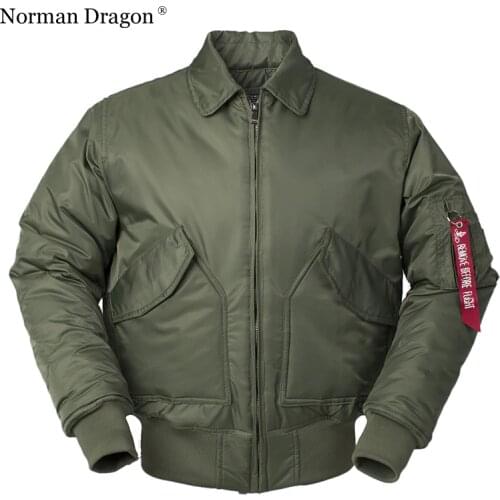 CWU/45P high quality thick nylon mens bomber jacket winter green black padded pilot flight jacket windproof
