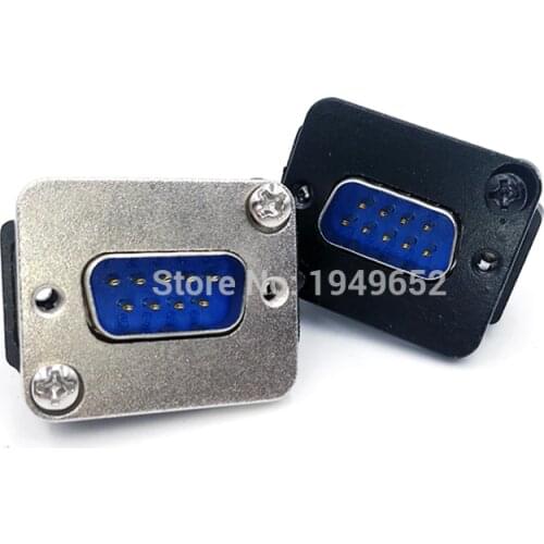 DB9 data cable connector plug VGA Plug Panel mounting D type connector 9pin port socket female Male adapter DP9