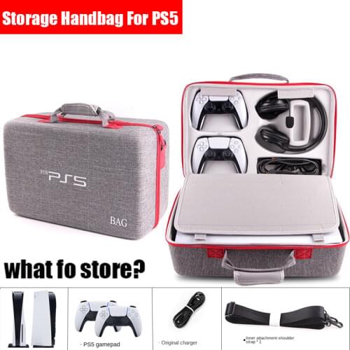 For PS5 Console Protective Luxury Bag Adjustable Handle Bag For Playstation 5 PS5 Travel Carrying Case Travel Storage Handbag