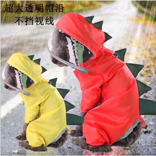 Pet dog raincoat All inclusive waterproof Teddy four-foot poncho Dog Raincoat dinosaur Cosplay for Small dog puppies