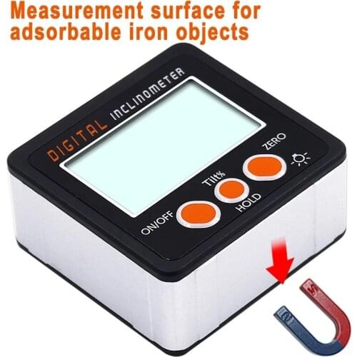 Precision digital protractor inclinometer Level box digital angle finder Bevel Box with magnet base Tilt Direction Indicator