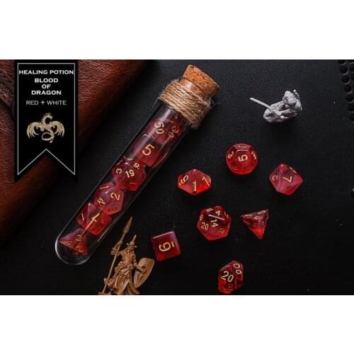 Fantasy Potion Bottle Resin Dice Plastic Running Group Dice COC Running Group DND Dice TRPG Astrological Dice-Healing Potion