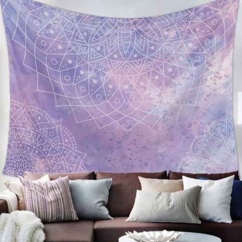 Mandala Pattern Purple Watercolor Tapestry Wall Hanging Living Room Decor Wall Hanging Tapestry Yoga Mat Home Decor Art