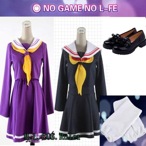 HOT Anime COS White Shiro No Game No Life Cosplay Sailor Suit Costume Student Uniform