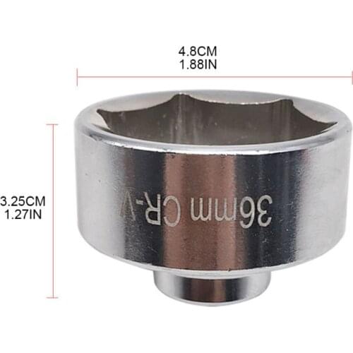 36mm Oil Filter Socket Tool Wrench 3/8\" Drive Cap Remover Low Profile for Garage