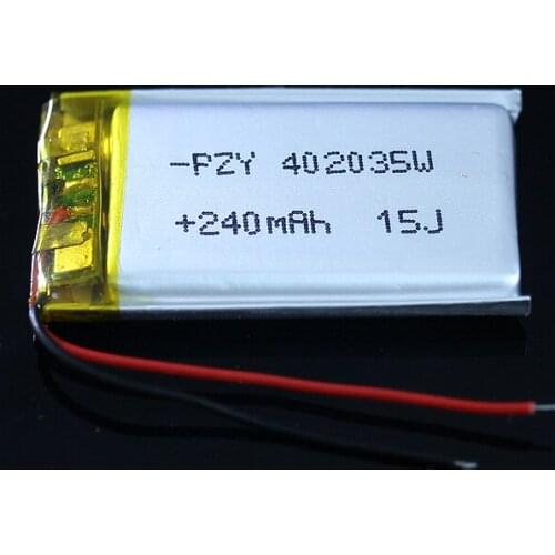 New Hot 402035 polymer lithium battery 3.7V Bluetooth headset 240mAH recorder MP3 MP4 core Li-ion Cell Rechargeable Li-ion Cell