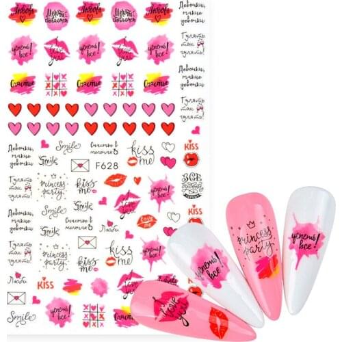 3D Fashion Nail Art Sticker Manicure Designs Sexy Lips Girl Self Adhesive Nail Sticker on Nails Decoration Decals Beautiful