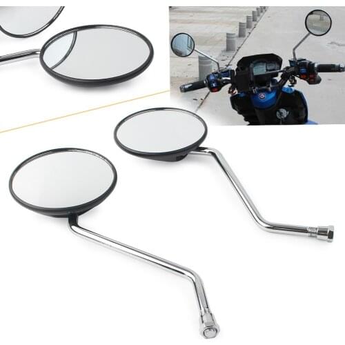 Motorcycle Rearview Side Mirror Rear View Round Mirrors 10mm mount End For Yamaha Universal 1 Pair
