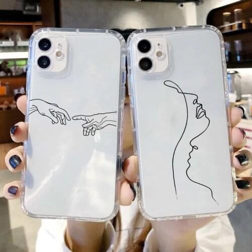 Mona Lisa Art David Girl Lines Soft Clear Silicone Phone Case for IPhone 11 12 Mini Pro XS Max XR X 6S 7 8 Plus SE 2020 Cover