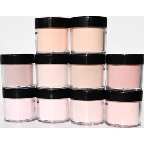 10 Bottles/Set 1Oz Nude Color Nail Art Acrylic Powder Kit Dip Building Nail Supplies for Professional Acrylic Powder Bulk KH-0F