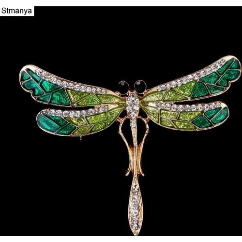 New Dragonfly Brooch Shawl Scarf Buckle Pins High quality Alloy with Rhinestone Insect Brooch Gift Jewelry H1091