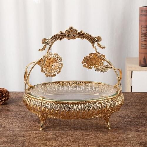 Manufacturers new European round fruit bowl toughened glass basket home living room fashion creative craft fruit bowl