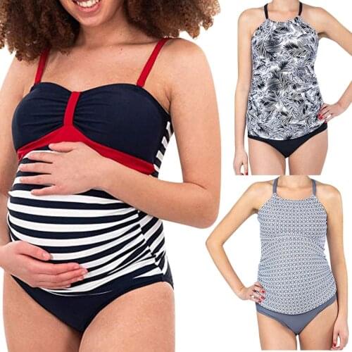 New Split Pregnant Women Plus Size Bikini Swimsuit Wading Sports Swimming Hot Spring Exercise Swimsuit Pregnant Women Plus Size