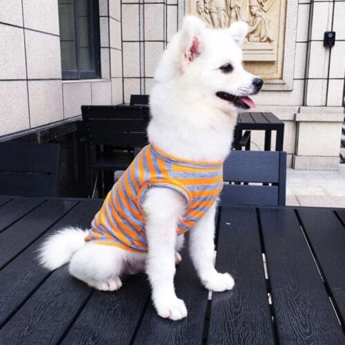 Dog Clothes Thin Vest Soft T-shirt Striped Sleeveless T-shirt for Small and Medium Dogs Pet Puppy Vest T-shirt Dog Clothes