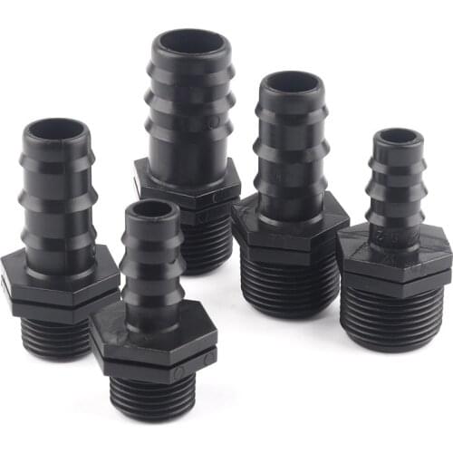 5pcs 1/2" 3/4" Male Thread PE Pipe Connector Irrigation Hose Connectors Irrigation Pipe Threaded Straight Connector Adapter